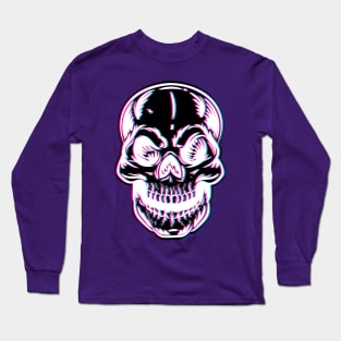 Skull Glitch Long Sleeve T-Shirt